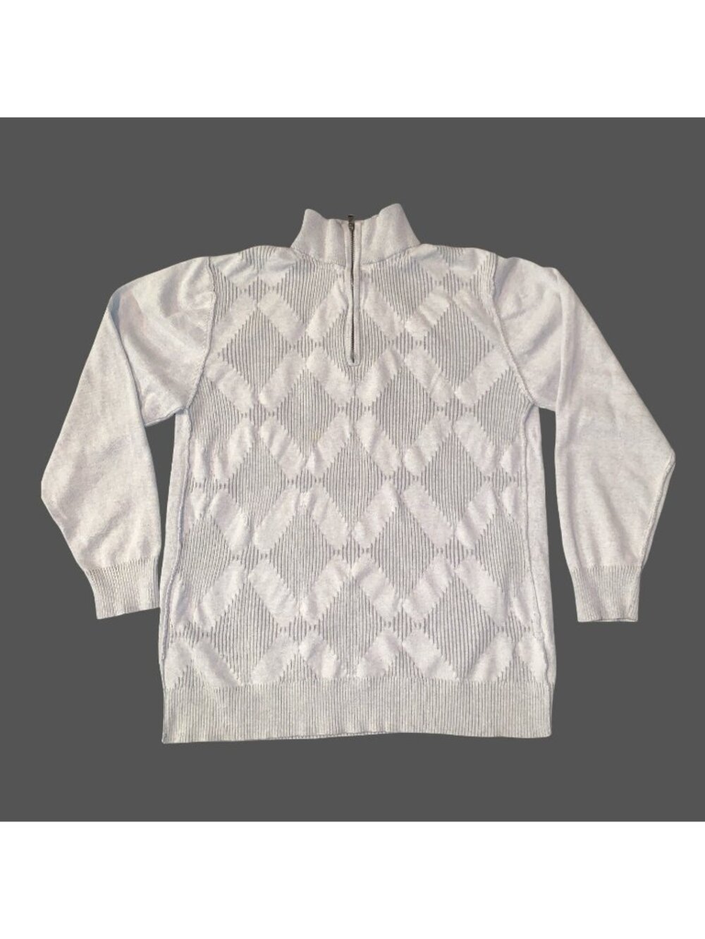 Buckle BKE XL Quarter Zip Athletic Fit Gray Geometric Sweater Men’s Preppy